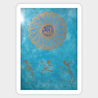 Whirling - Allah - Light Blue Sticker